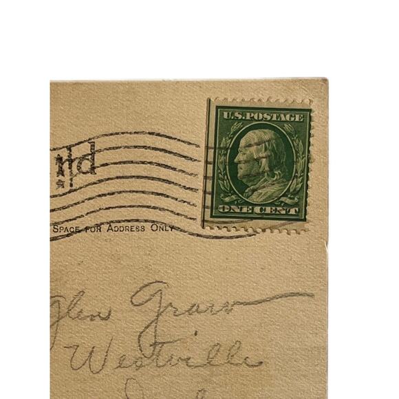 Antique 1911 Ephemera Postcard Humorous Message Dutch Girl Dog Windmill Posted - Picture 5 of 6